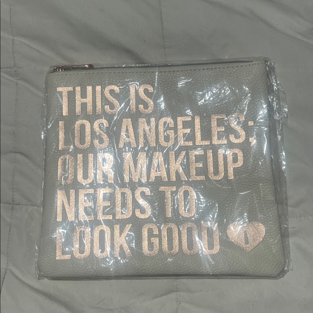 Beige Makeup Pouch with Fun Text - Picture 3 of 4